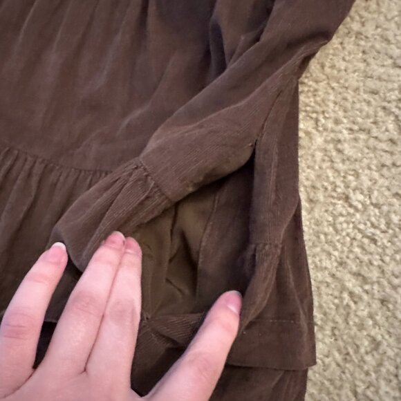 Brown Ruffle Mini Dress - Picture 2 of 2